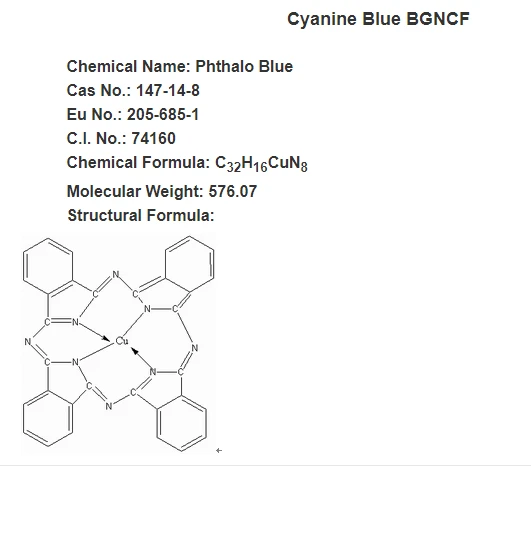 Phthalo Blue 147-14-8 Pigment Blue 15:4 Cyanine Blue Bgncf Phthalo Blue 147-14-8 Pigment Blue 15:4 Cyanine Blue Bgncf